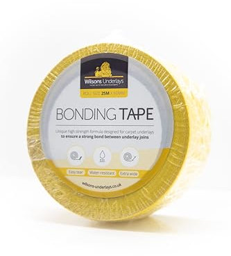 FloorPro Wilsons Bonding Tape For Carpet Underlay - High Strength Formula - For Bonding Underlay Joins - Easy Tear - Water Resistant (25m x 60mm Roll)