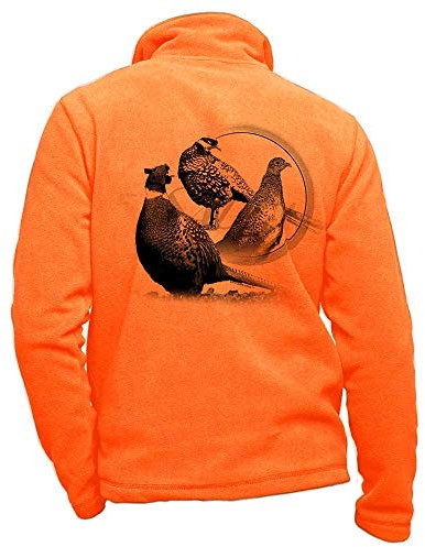 Personalisierte orange Fleece-Jagdjacke Fasan - Größe M Jagdbekleidung
