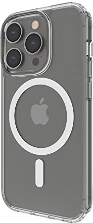 Belkin MagSafe compatible iPhone 14 Pro Case, clear magnetic iPhone 14 case with built-in magnets and raised edge bumper for camera protection, compatible with MagSafe wireless charging
