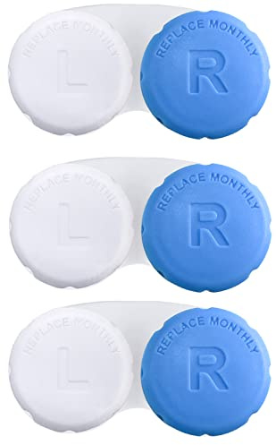 Fodral för kontaktlins, daglig användning för resor, marinblå, Pack Of 3, Resor
