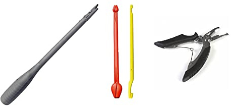 blntackle76 Hakenlöser-Set 4-teilig - Angelhaken-Löser doppelseitig 17-22cm Sortiment inklusive Fischbetäuber und Angelschere zum Angeln