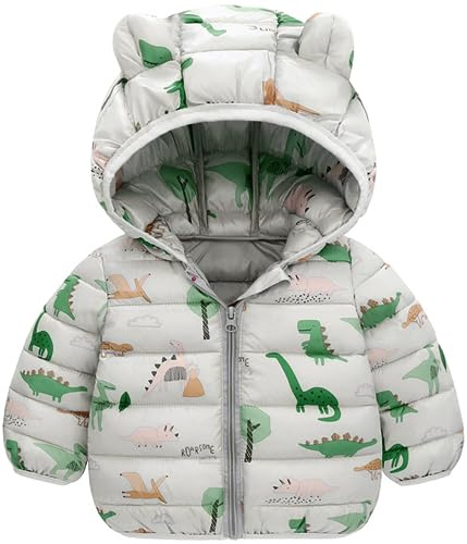 Maeau Baby Hooded Down Jacket Toddler Boys Girls Printed Puffer Coat Cute Warm Winter Padded Snowsuit Outerwear