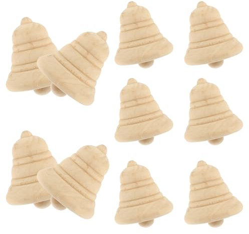 TEHAUX 10stücke Holz Weihnachtsdeko Unbemalt DIY Bastelset Ornamente Bastelarbeiten Weihnachtsschmuck Dekorationen Zeichnungen Eicheln
