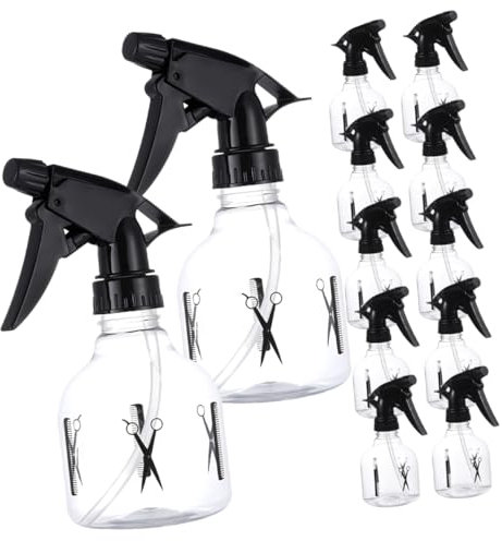 POPETPOP Botella De Spray Para Cabello y Pulverizador De Agua 12 Unidades 250 Ml Transparente Pequeña Para Peluquería y Salones De Belleza Función Rociadora Uniforme Para Profesionales y Uso Doméstico