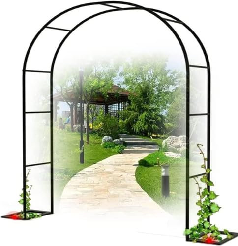 XUJIAY Rosenbogen, Garten-Torbogen Aus Metall, Pergola Rankhilfe Verzinkt Rost, Laubengang Rankgestell Mit Sockel Für Verschiedene Kletterpflanzen, Einfache Montage, 6 Größen,180x220x40CM