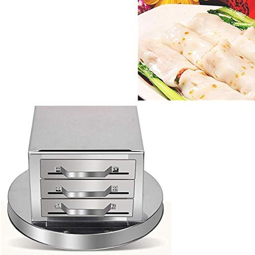 GLJTUO Máquina De Rollos De Fideos De Arroz Cantonés De 3 Capas, Vaporizador De Rollos De Fideos Al Vapor, Horno De Cocina Cocina China Recetas De Guangdong Utensilios De Cocina, para El Hogar