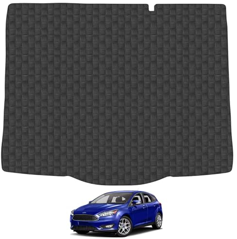 Fits Ford Focus (2018-2025) [Hatchback] 3mm Rubber Boot Mat | Tailored Fit Durable Boot Liner Full Coverage Protection Waterproof Accessories Easy Clean Anti Slip Made in the UK