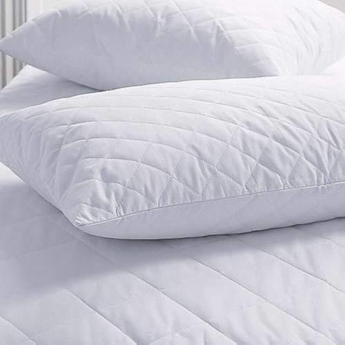 PRIME LINENS Quilted Pillow Protectors 4 Pack with Envelope Closure - Ultra Soft Box Pattern Pillow Protector, Breathable Microfiber Pillow Cover 50 x 75cm (Quilted Pack of 4)