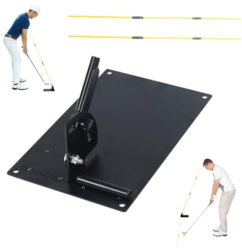 Polegas Golf Swing Traine, Golf Trainer for Hitting, Golf Practice Plate for Golf Swing Posture Correction, Golf Alignment Stick Holder Set for Men and Women Golfers