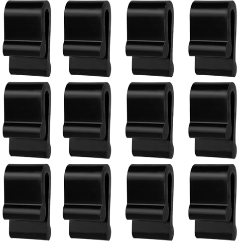 12pcs Dutch Oven Lid Protector Clips, Silicone Dutch Oven Lid Flexible Bumper Dutch Oven Protective Clip Non-Slip Pan Protector Stacking Cookware Pot Lid Protector Replacement Clip for Storage (Black)