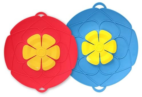 Coperchio in silicone con tappo anti-versamento for padelle e pentole Coperchi in silicone for la protezione dal bollore, coperture for alimenti Cestello for la cottura a vapore anti-traboccamento Pro