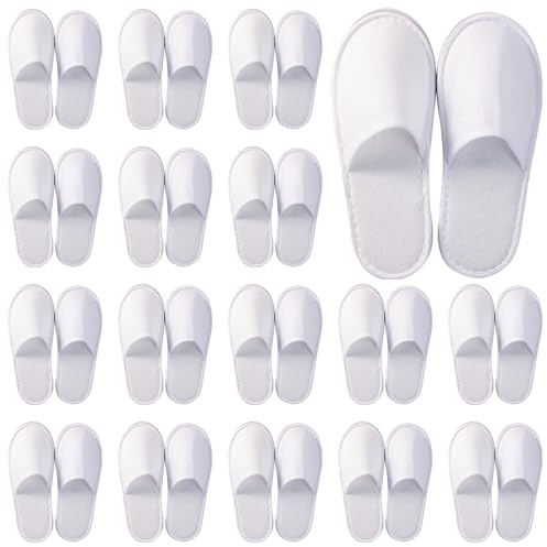 24 Paires Chaussons Jetables, Pantoufles Jetables, Chausson Hotel, Pantoufles Antidérapantes Lavables, Confort Doux Épaisseur Renforcée pour Spa, Voyage, Événements et Usage Commercial (Unisexe)