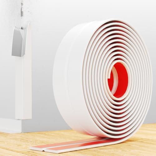 Selbstklebend Kantenschutz Leisten Weiß - Flexible Multifunktion Zierleisten Selbstklebend, 6.1m X 6cm Weichsockelleiste Für Türen, Fenster, Wände, Küche, Fliesen,Benutzt Für Eckenschutz Kantenschutz