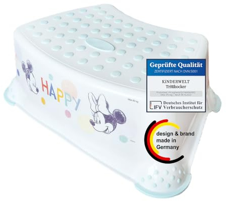 KiNDERWELT Marchepied de qualité supérieure pour enfants et bébés - Blanc - Marchepied pour les tout-petits à partir de 18 mois - Facile à nettoyer - Antidérapant et sans BPA