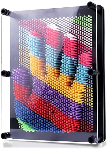 Rainbow Pin Art Impression Toy Large,13x18cm 3D Pin Art Board Toy Fun Desk Toys Sculpture Gadget,Cool Stuff for bedrooms,Stocking Fillers Cool Presents for Teenage 7 -16 Year Olds Girls/Boys Gifts