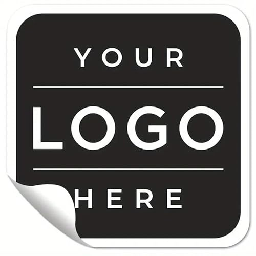 Individuelle quadratische Aufkleber, wasserdichte und langlebige personalisierte Etiketten mit jedem Bild/Logo/Text – ideal für Business-Branding, Produktverpackung, Geschenkverpackung (5 Größen: 4