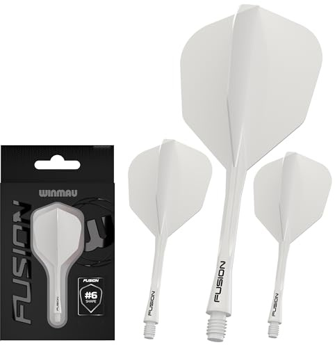 WINMAU Darts Fusion Integrated Flight & Shaft System - No.6 Shape and Design - Verfügbar in Kurz, Intermediate und Medium erhältlich