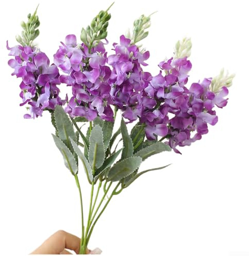 Ramo de jacinto artificial compuesto por 5 tallos para decoración de boda, estante de mesa interior, configuración de fotografía (morado oscuro)