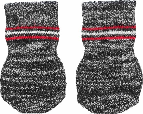 TRIXIE Anti-Rutsch Hundesocken, grau Gr. M–L – 2 Stück für Glatte Böden | Sorgt für rutschfesten, sicheren Halt – auch als Wundschutz geeignet, angenehm leicht zu tragen im Alltag