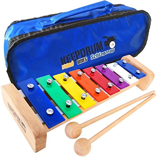 keepdrum KGS1 Glockenspiel aus Holz Xylophon + Tragetasche MB01