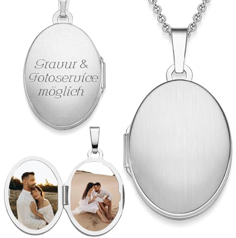 Amoonìc Geschenk zum Muttertag, Damen Medaillon Oval zum Öffnen aus Silber | von AMOONIC, Foto Upload Service & Gravur, Eine Erinnerung von Herzen