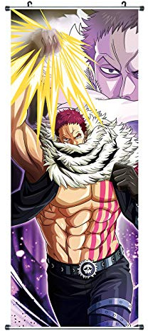 CoolChange Großes One P. Rollbild/Kakemono aus Stoff | Poster 100x40cm | Motiv: Charlotte Katakuri