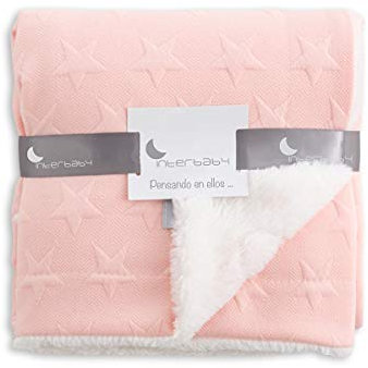 Interbaby Manta Con Bordado De Estrellas, Rosa