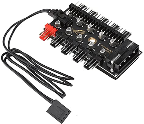 PWM Lüfter Hubs, 10-Kanal Motherboard Lüftersteuerplatine mit Computergehäuse und 4-poligem PWM Kühlgebläse Hub Set Line Board