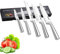 HOBO Profi Messer Set 5 teilige, Küchenmesser Set mit Edelstahlklinge aus Edelstahl, Scharfes, Rutschfester, Gefrosteter Griff - Kochmesser/Brotmesser/Santoku/Universalmesser/Gemüsemesser