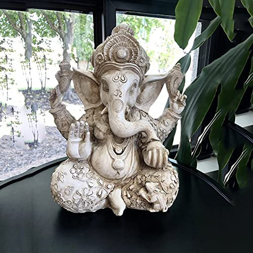 Pevfeciy Ganesha Figur Groß Buddha Statue H-30 cm,Zen Garten Dekoration Figuren,Buddha Figur-Elefantengott,Handgefertigte Skulptur Dekoration für Zuhause Dekoration, Handwerk, Geschenke