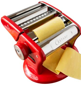 Ultimate Pasta Machine - Professioneller Maker Einzigartiger patentierter Saugboden für die rutschfeste Verwendung von Edelstahl Roller Maschine 150 mm Nudelmaschine und Teigroller Cestari
