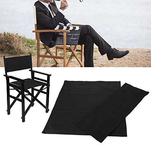 Kadimendium 1 Set Regiestuhl Canvas Ersatzsitztuch Haushaltsbedarf Möbelzubehör Casual Directors Chair Cover Kit Canvas Covers(Schwarz)