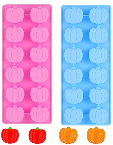 NA Stampo per cioccolato di zucca in silicone 3D, 2 stampi per caramelle di zucca per caramelle di Halloween, muffin e cioccolatini, torte, candele