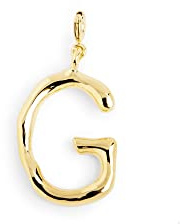SINGULARU - Charm Letter XL - Initialen-Anhänger aus Messing mit 18-karätigem Gold-Finish - Anhänger Buchstaben A - Z - Charm kombinierbar mit Halskette - Damenschmuck