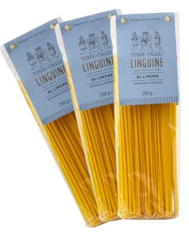 Terre Dei Trulli Linguine Al Limone - 3 Confezioni Da 250g | Pasta Artigianale Tradizionale 100% Italiana | Pasta Di Semola Di Grano Duro | Made In Italy