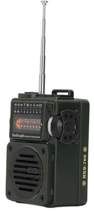 Portable Shortwave Radios, Pocket Retro Mini Radio Rechargeable with Sleep Timer, Retro Analog Tuner Support Bluetooth, TF Card Playback, AM FM WB Weather Radio for Walking