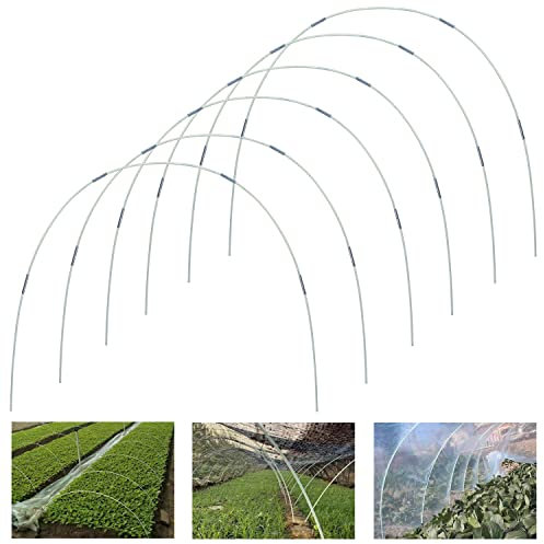 Gewächshaus-Hoops 30 Stück 7 Ft Abnehmbaren Gewächshaus-Ringe für Pflanzenabdeckung Folientunnel Gewächshausreifen bögen Kunststoff Glasfaser Pflanztunnel for Gartenstoff Gartenpfähle (Weiß)