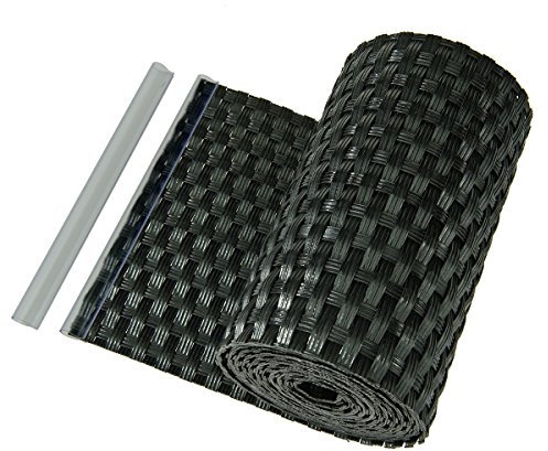 HaGa® - Strisce fendivista in polietilene (PE) da 255 cm x 19 cm, recinzione per balcone in rattan sintetico, colore nero