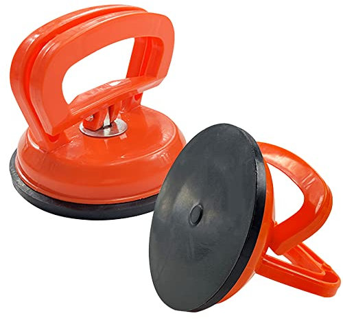 Saugheber (2er Pack), 50kg Tragfähiger Extra-starke Saug-Näpfe, 12cm Gummisauger, Reparaturset Saugnapf, für den Transport von Fliesen, Glas, Terrassenplatten, Laminat, Fenster (2 Stück)