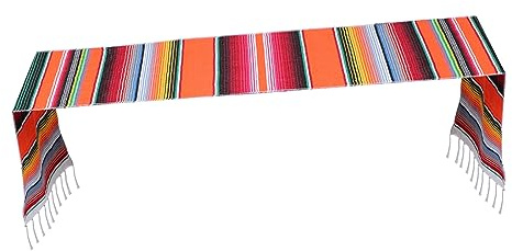 Warmhm Mexikanische Tischteppiche Regenbogen Teppiche Tischläufer für Sofa Bett Dekorative Decke im Stil Mexikanisch