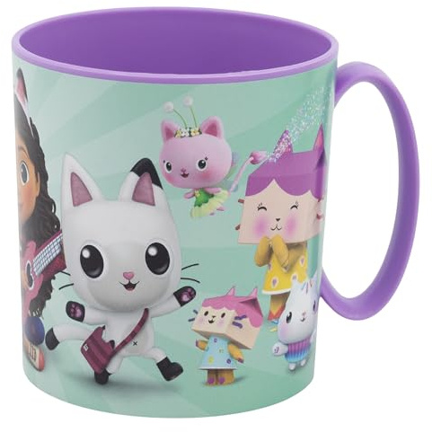 STOR Tazza Bambini Plastica La Casa Delle Bambole Di Gabby 390ml - Adatta Microonde, Resistente e Riutilizzabile per Bambini