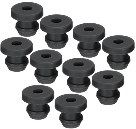 sourcing map 30Pcs Snap Rubber Grommet Plug Mount Dia 5.5mm ID 3mm Seal Anti-Scratch for Electrical Box Cable Pipe Black