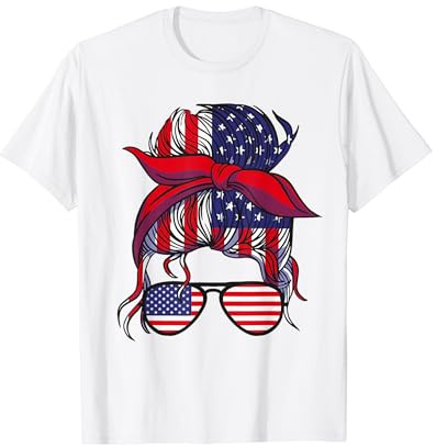 Bandana USA Kopftuch Sonnenbrille Mädchen T-Shirt