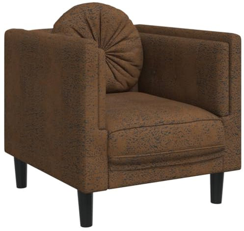 vidaXL Sessel mit Kissen Polstersessel Relaxsessel Fernsehsessel Loungesessel TV-Sessel Würfelsessel Clubsessel 80x77x74cm Braun