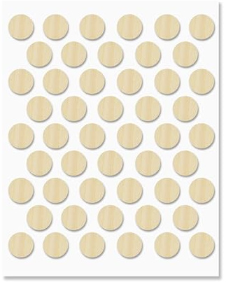 Maple Self-Adhesive Screw Hole Stickers - 50 pcs. 0.55 inch / 14 mm Peel Stick Dust Proof Tape, Water Resistance PVC Caps for Wood Cabinets, Furniture, Drawer, Wardrobe, Kitchen, Table