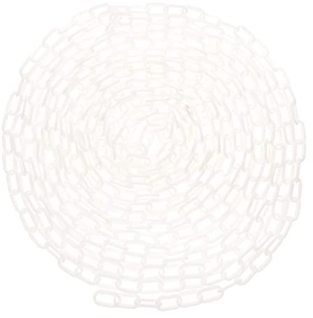CIYODO Sicherheitskette 10m Weiße Kunststoffkette 6mm Verkehrsbarrieretrennkette für Absperrungen und Verkehrssicherung Außen und Innen