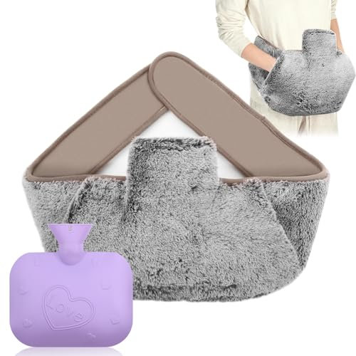 Newthinking Waist Hot Water Bottle for Adults, Wearable Wrap Around Hot Water Bottle Belt with Cover for Women Shoulders Neck Waist Stomach
