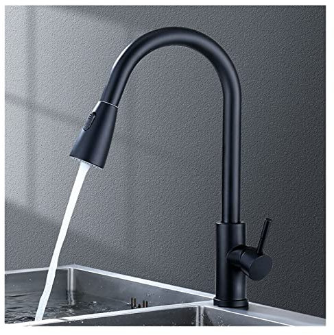 RCSTYNUK Küchenarmatur ausziehbarer Einlochgriff schwenkbar 360 Grad Spülbeckenarmatur Wasserhahn Badezimmer Dusche Sprinkler Ablaufarmatur