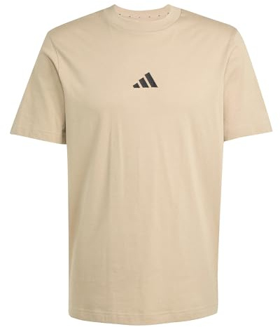 adidas Men's Essentials Small Logo Single Jersey TEE, Warm Sandstone/Black, 3XL