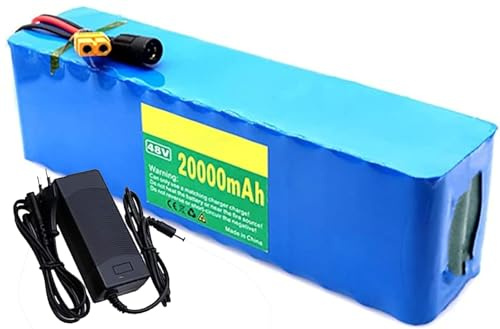 48V 20Ah Ebike Batería Litio,48V 13S3P Bateria para Bicicleta Electrica para Bicicleta Eléctrica con Cargador Baterías Recargables para 200W 500W 800W 1000W Scooter Motor 48V 20Ah,XT60